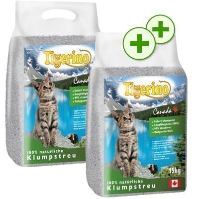 2 x zooPlusPisteitä: Tigerino Canada -säästöpakkaukset - 2 x 15 kg Tigerino Canada