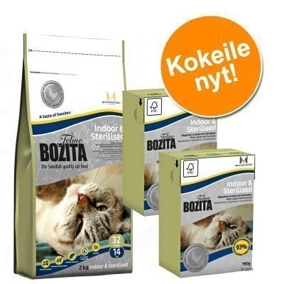 400 g Bozita + 2 x 190 g Bozita kokeiluhintaan! - Indoor & Sterilised (kuiva + märkä)