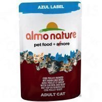 Almo Nature Azul Label 6 x 70 g -tuorepussit -kana & naudanliha