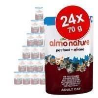Almo Nature Azul Label -säästöpakkaus 24 x 70 g - Azul Label: kana & naudanliha