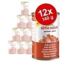 Almo Nature Classic -säästöpakkaus: 12 x 140 g - kana & katkarapu