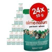 Almo Nature Green Label Raw -säästöpakkaus 24 x 55 g - Green Label Raw: kananrinta & ankanfile