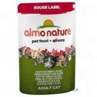 Almo Nature Rouge Label Filets 6 x 55 g -tuorepussit - mix: 3 x kanafile & surimi + 3 x tonnikalafile & merilevä