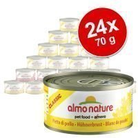 Almo Nature -säästöpakkaus: 24 x 70 g - Classic: kana & mango