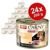 Animonda Carny Adult tai Kitten -säästöpakkaus 24 x 200 g - Adult: lihalautanen