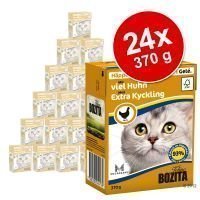 Bozita Chunks -säästöpakkaus 24 x 370 g - in Gravy -lajitelma (lohi + kana & kalkkuna)