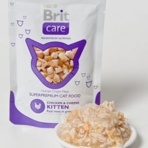 Brit Care Cat Chicken Cheese Kitten Pouch 24x80g