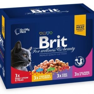 Brit Premium Cat Multipack Fish & Meat 12x100g