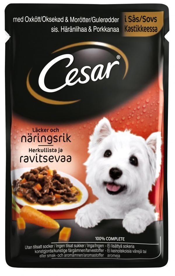 Cesar Härkää & Porkkanaa Kastikkeessa 100 G Annospakkaus