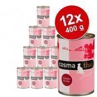 Cosma Thai hyytelössä -säästöpakkaus 12 x 400 g - tonnikala & rapu