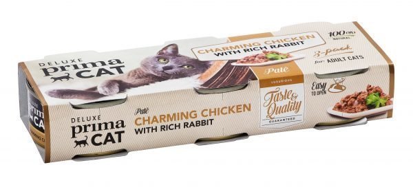 Deluxe Primacat Kanaa Ja Jänistä Paté 3 X 80 G Annosateriat