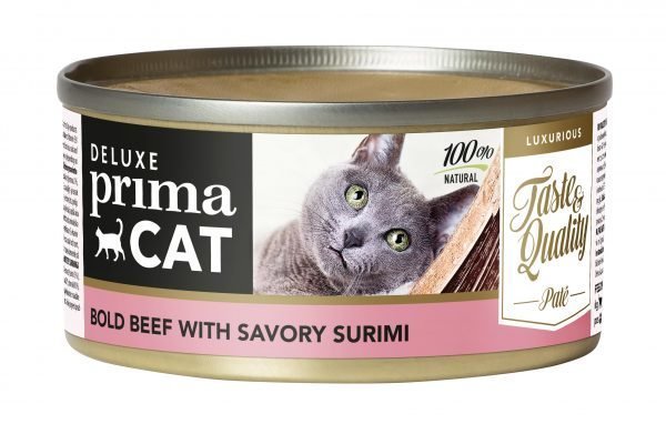 Deluxe Primacat Nautaa Ja Surimia Paté 80 G Annosateria