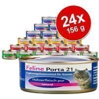 Feline Porta 21 -säästölajitelma 24 x 156 g - 24 x 156 g (4 eri makua)