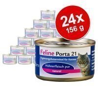 Feline Porta 21 -säästöpakkaus 24 x 156 g - tonnikala & katkarapu