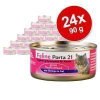 Feline Porta 21 -säästöpakkaus 24 x 90 g - tonnikala & aloe