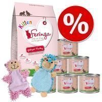 Feringa Kitten -ensipakkaus + kissanlelu - 400 g kuivaruokaa + 6 x 200 g kalkkuna