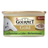 Gourmet Gold Délicatesse en Sauce 12 x 85 g - naudanliha & kana tomaattikastikkeessa