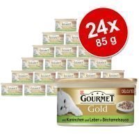 Gourmet Gold Délicatesse en Sauce 24 x 85 g - naudanliha & kana tomaattikastikkeessa