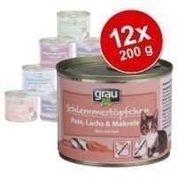 Grau Gourmet -säästöpakkaus 12 x 200 g - Kitten: kalkkuna & porkkana