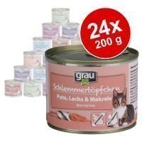 Grau Gourmet -säästöpakkaus 24 x 200 g - Kitten: naudanliha