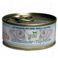 Grau Kitten viljaton: naudanliha ankka & siipikarja - 6 x 100 g