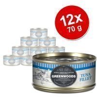 Greenwoods Adult -säästöpakkaus 12 x 70 g - Tuna & Shrimps