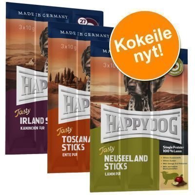 Happy Dog Tasty Sticks -kokeilupaketti - 18 x 10 g (3 makua)