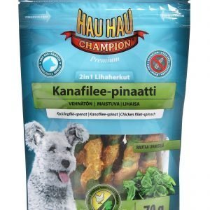 Hau-Hau Champion 2in1 Lihaherkut Kana-Pinaatti 70 G