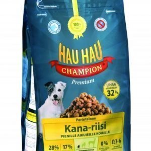 Hau-Hau Champion Kana-Riisi 6 Kg Täysravinto Pienille Koirille