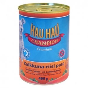 Hau-Hau Champion Koiranruoka 400g Kalkkuna-Riisi Patee