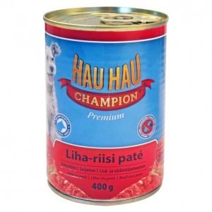 Hau-Hau Champion Koiranruoka 400g Liha-Riisi Patee