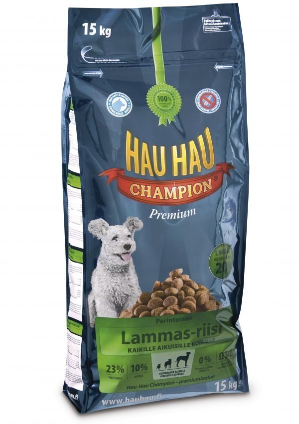 Hau-Hau Champion Lammas-Riisi 15 Kg Täysravinto