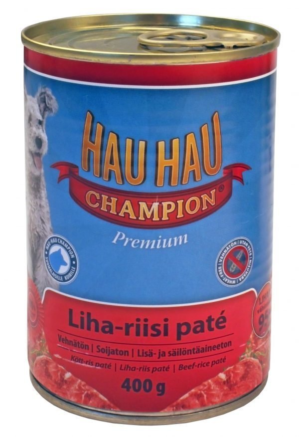 Hau-Hau Champion Liha-Riisi Pate 400 G Säilykeateria