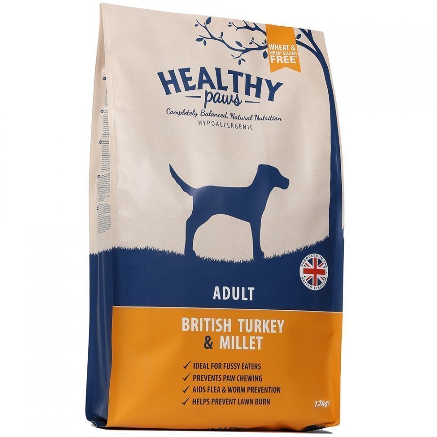 Healthy Paws Dog Adult British Turkey & Millet 12 Kg