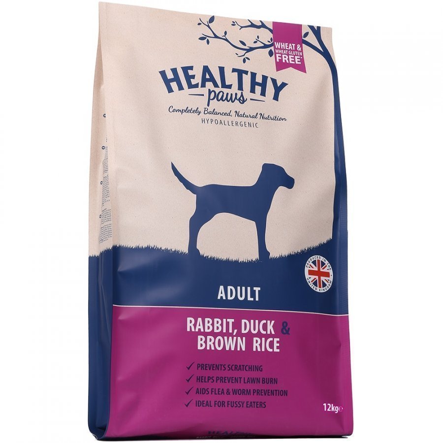 Healthy Paws Dog Adult Rabbit Duck & Brown Rice 12 Kg