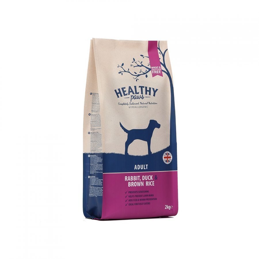 Healthy Paws Dog Adult Rabbit Duck & Brown Rice 2 Kg