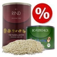 Herrmanns-paketti: riisihiutaleet + märkäruoat - 6 x 400 g hevosenliha + 6 x 200 g luomuvihannespata