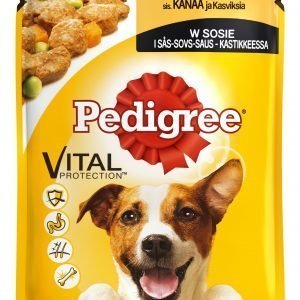 Pedigree Kanaa & Kasviksia Kastikkeessa 100 G Annospussi