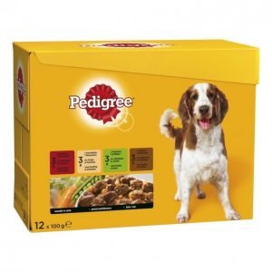 Pedigree Koiranruoka 12x100g Adult Kastikelajitel