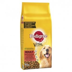 Pedigree Koiranruoka 15kg Adult Härkää Ja Siipikarjaa