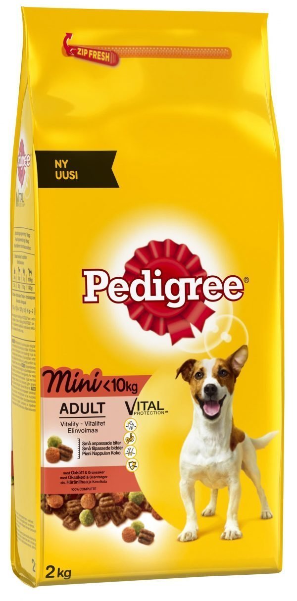 Pedigree Mini Härkää Ja Kasviksia 2 Kg Koiran Täysravinto