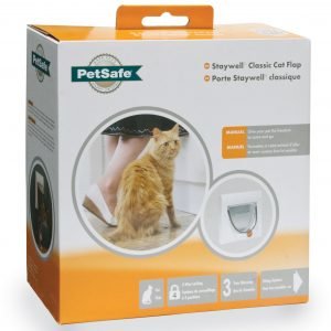 Petsafe Manual 4 Way Locking Classic Cat Flap White W / Tunnel Kissanluukku