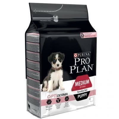 Pro Plan Medium Puppy Sensitive Skin OPTIDERMA - säästöpakkaus: 2 x 12 kg