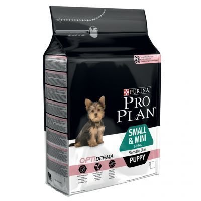 Pro Plan Small & Mini Puppy Sensitive Skin OPTIDERMA - säästöpakkaus: 3 x 3 kg
