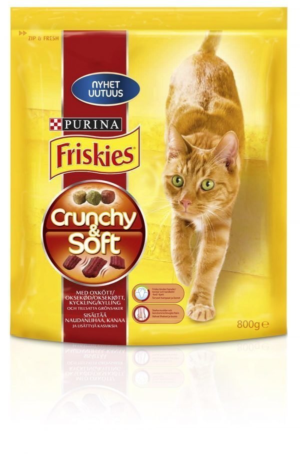 Purina Friskies Crunchy & Soft 800 G Nautaa