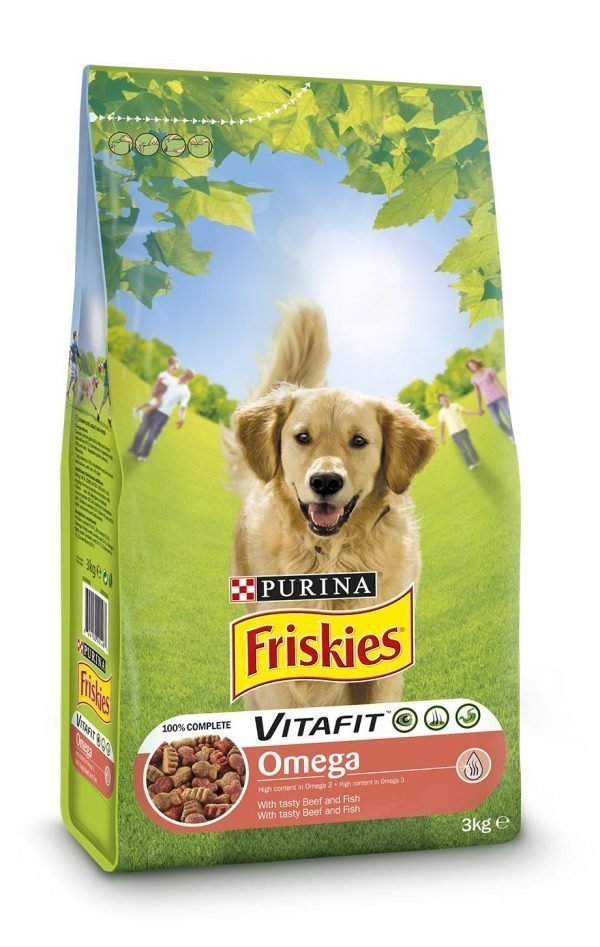 Purina Friskies Omega 3 Kg Naudanlihaa & Kalaa Koiranruoka