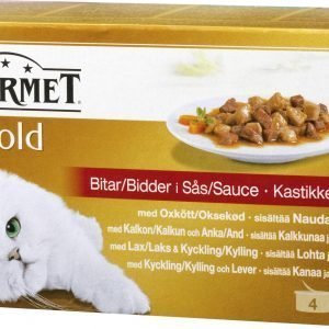 Purina Gourmet Gold 4x85g Kastikelajitelma Kissanruoka