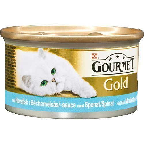 Purina Gourmet Gold Delicatesse Havsfisk I Bechamel & Spenatsås 24x85g