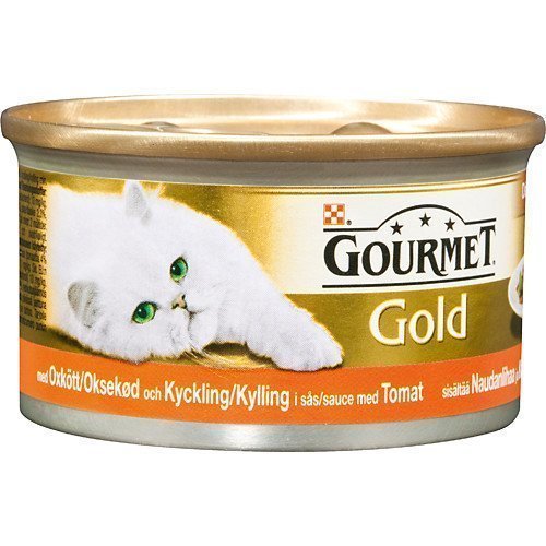 Purina Gourmet Gold Delicatesse Oxkött Och Kyckling I Tomatsås 24x85g