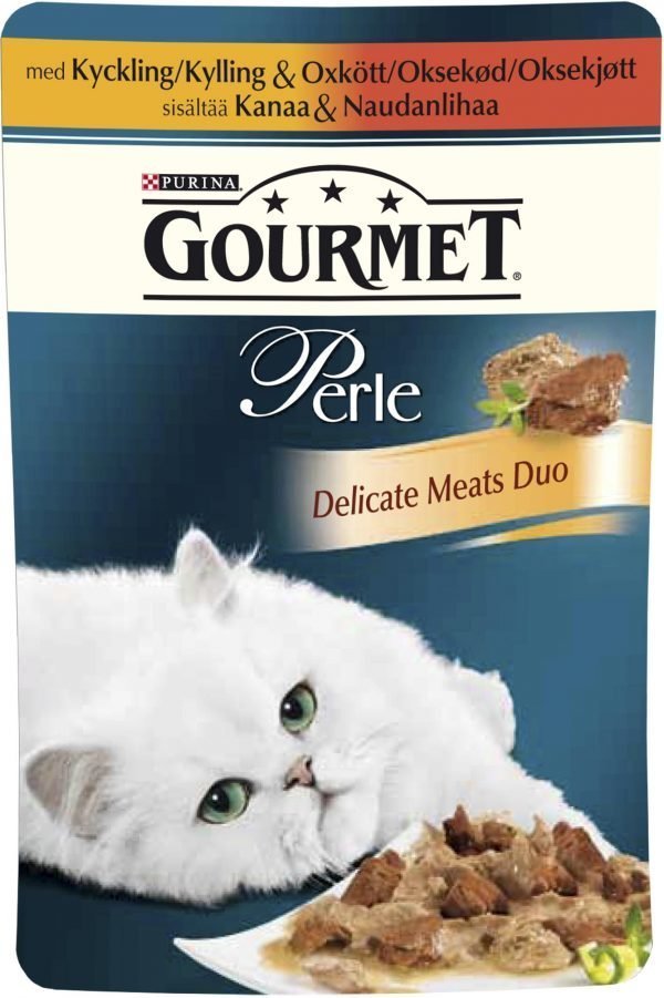 Purina Gourmet Perle 85 G Kanaa & Naudanlihaa Delicate Meats Duo Kissanruoka